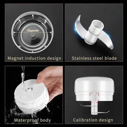 2027 250ml Mini Rechargeable Garlic Chopper Meat Grinder Durable and Sturdy Suitable for Crushing Garlic Chili Onions Minced Mea Beauty World Shop