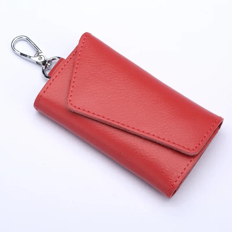 New Genuine Leather Keychain Men Key holder key organizer Pouch Car Key pouch Wallet Housekeeper Key Case Mini Card Bag Beauty World Shop