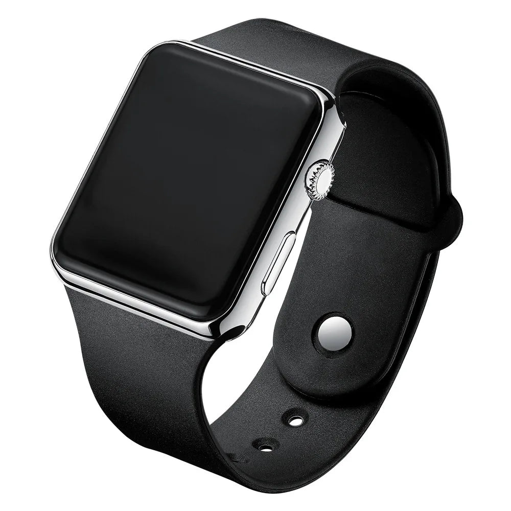 Simple Digital Watch for Men Women Fashion Sport LED Electronic Watch Black Silicone Wristband Casual Mens Watch Reloj Hombre Beauty World Shop