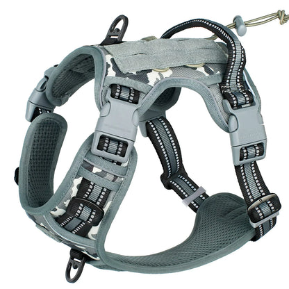Tactical Dog Harness, No Pull Dog Harness, Adjustable Breathable MOLLE Dog Vest Harness for Medium Large Dog Reflective Military Beauty World Shop
