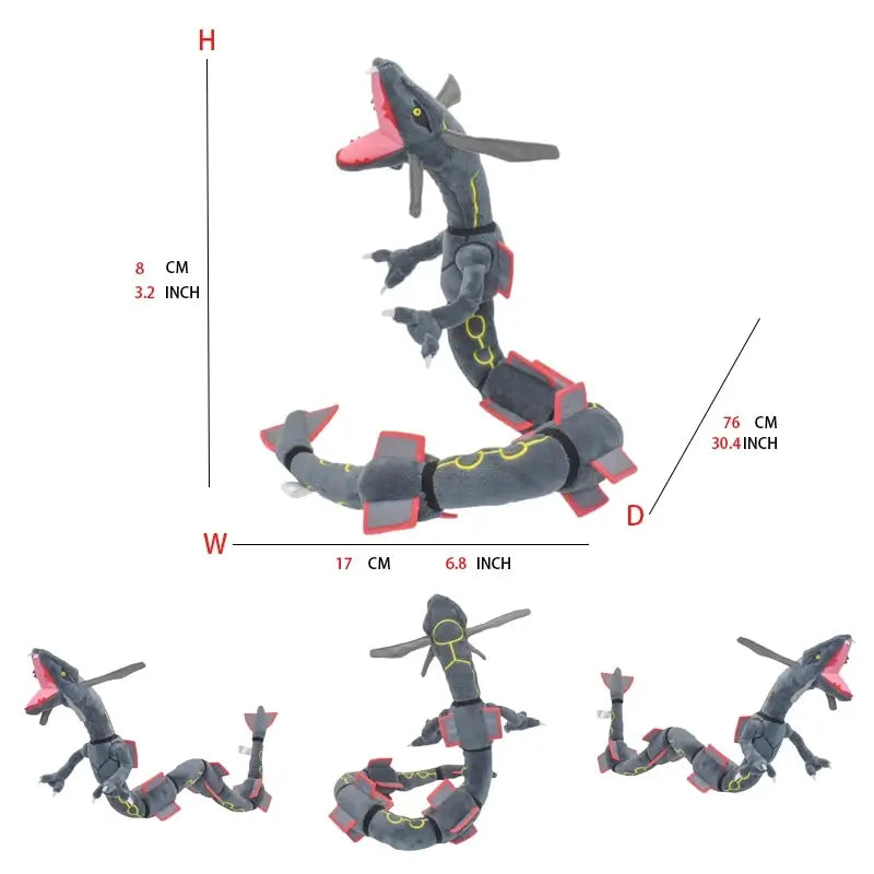 Shiny Rayquaza Plush Toys Stuffed Animal Game for Collectible Gift,Soft Plushies,Cute Cartoon Character Black 12 Inch Beauty World Shop