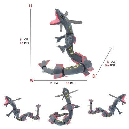 Shiny Rayquaza Plush Toys Stuffed Animal Game for Collectible Gift,Soft Plushies,Cute Cartoon Character Black 12 Inch Beauty World Shop