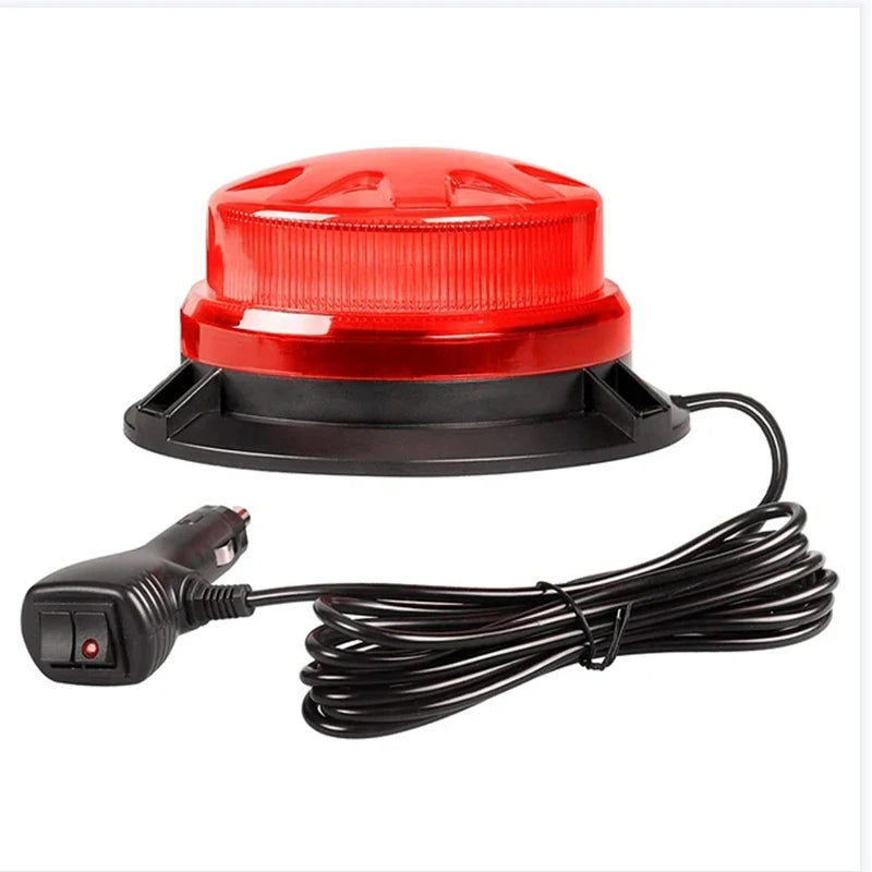 Magnetic Base LED Blue Emergency Strobe Light Car Police Roof Flashing Hazard Warning Light 12V/24V Vehicle Safety Beacon Lamp Beauty World Shop