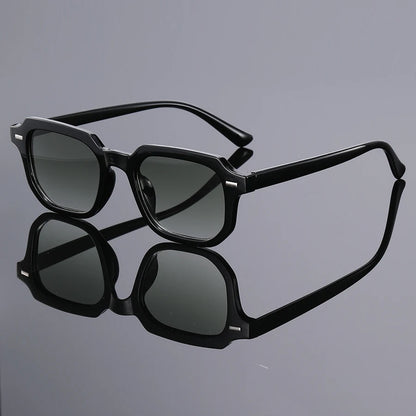 1Pc Men's Fashion Glasses New Trendy Square Frame Retro Rivet Y2K Music Festival Cool Street Style Decoration Suitable for Daily Beauty World Shop