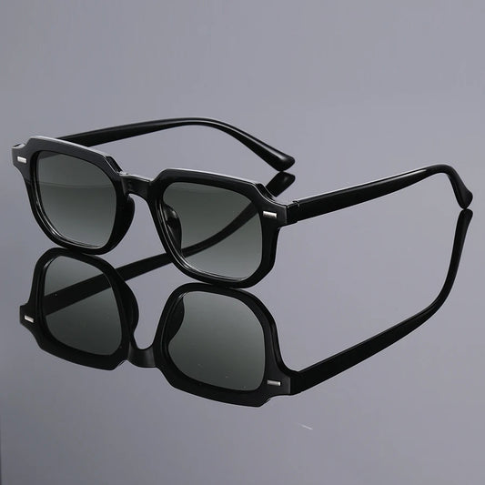 1Pc Men's Fashion Glasses New Trendy Square Frame Retro Rivet Y2K Music Festival Cool Street Style Decoration Suitable for Daily Beauty World Shop