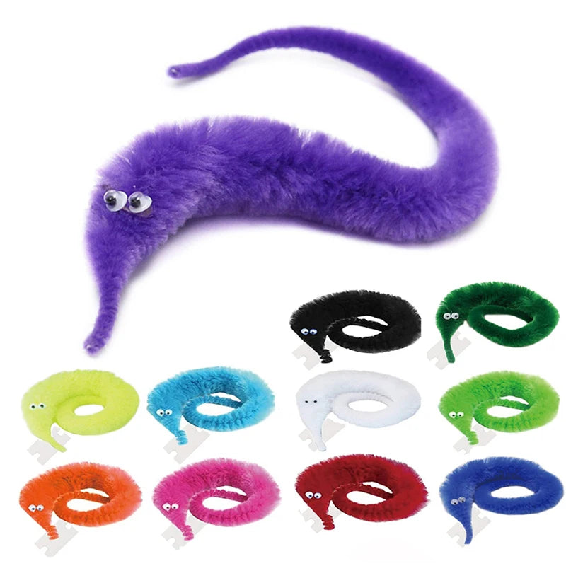 Magic Tricks Twisty Worm Magic Toys Party Favors Fuzzy Worm On A String Christmas Halloween Wizard Strange Trick Toys For Kids Beauty World Shop