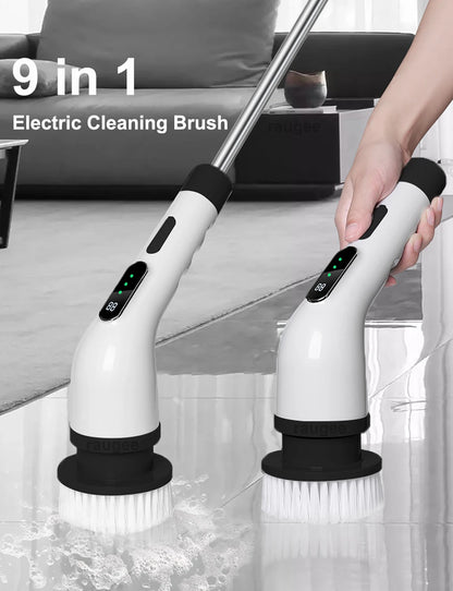 Electric Bathroom Cleaning Brush 9-in-1 Wireless Household Rotation Cleaning Brush for Bathroom Kitchen Toilet Cleaning Scrubber