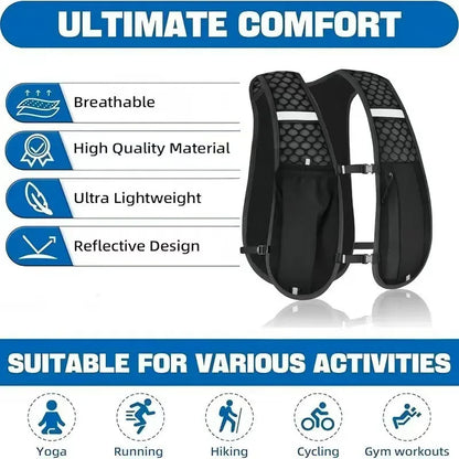 Running Hydration Vest for Women and Men, Water-Resistant, Breathable, Backpack for Runs, Hiking, Cycling, Trails, Marathons Beauty World Shop