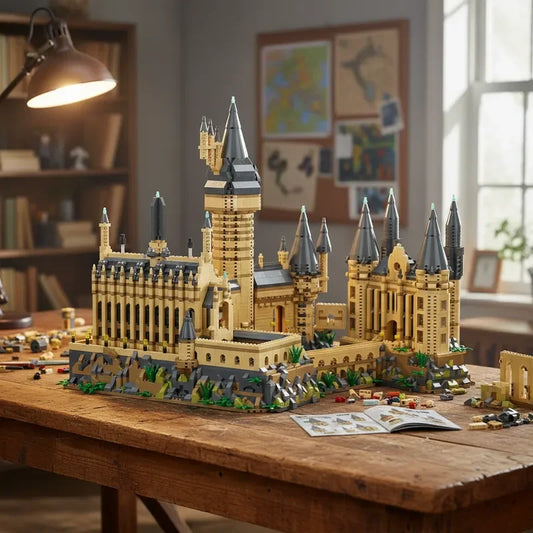 New Magic Hogwarts Castle Micro Building  Blocks Street View Architecture Creative MOC Model Kit  Kids Christmas Birthday Gifts Beauty World Shop