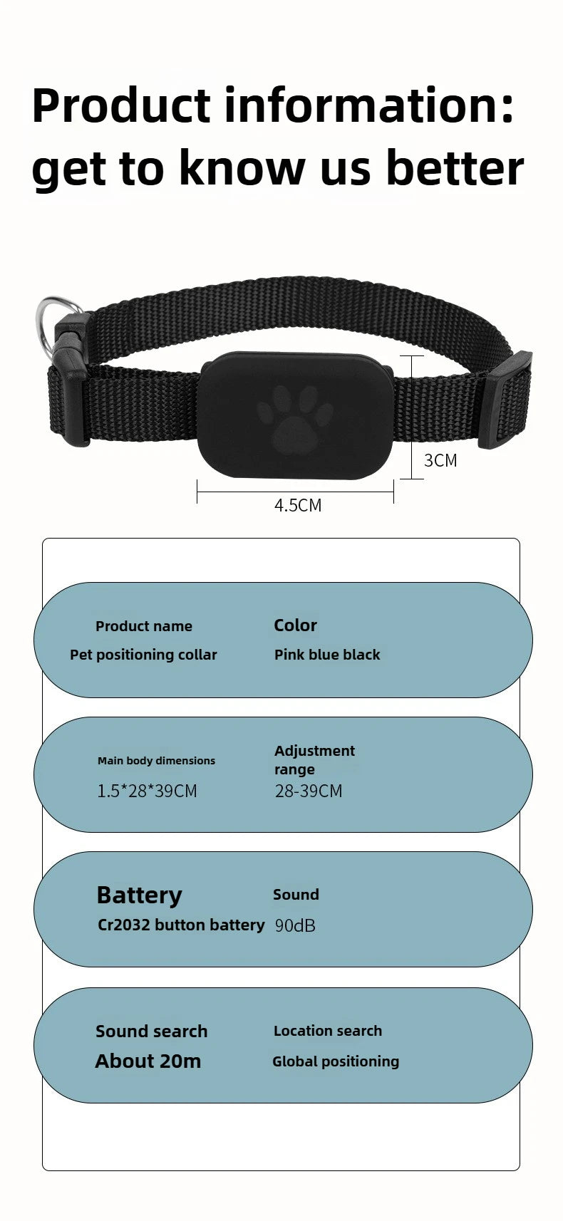 GPS Collar for Cats Kitten Collar With Tracking Safety Protection Long-Lasting Battery Pet Cat Locate Supplies