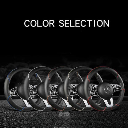 All Seasons Leather Diamond Steering Wheel Cover Universal Fit for 14 .5-15 Inch Durable Leather Cover Anti-Slip Veins Design Beauty World Shop