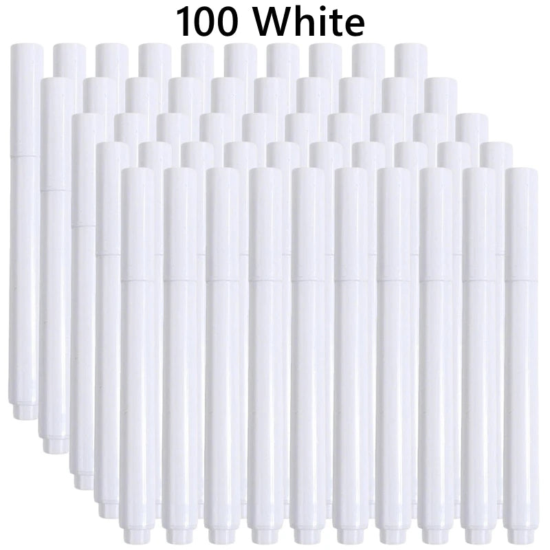 Liquid Chalk Erasable Pen 3-100Pcs White Marker for Glass Windows Blackboard Chalkboard Whiteboard Marker Drawing Chalk Pens Beauty World Shop