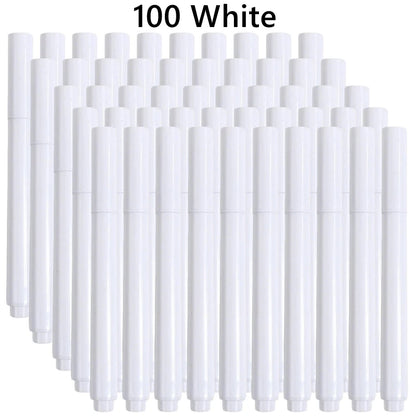 Liquid Chalk Erasable Pen 3-100Pcs White Marker for Glass Windows Blackboard Chalkboard Whiteboard Marker Drawing Chalk Pens Beauty World Shop