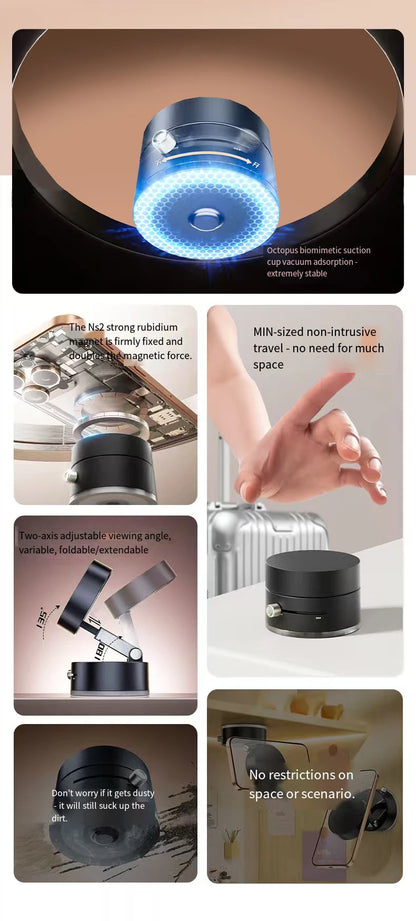 Car mobile phone magnetic Stand 2025 New type suction cup vacuum adsorption car special fixed mobile phone stand Beauty World Shop