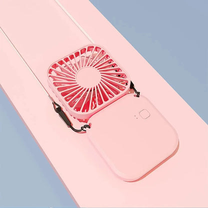 Mini Hanging Neck Fans Portable Folding USB Fans Mute Power Bank Portable Handheld Desktop Multi Function