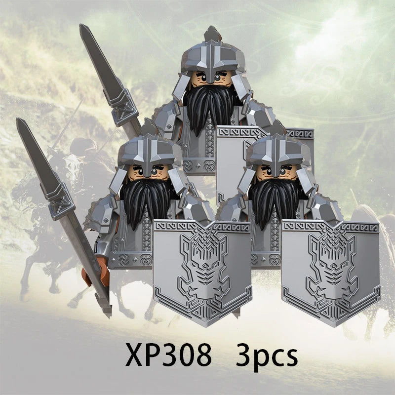 3pcs Lord Rings Elves Orcs Army Dwarf Rohan Mini Action Toy Figures Building Blocks Assembly Toys for Kids Birthday Gift Beauty World Shop