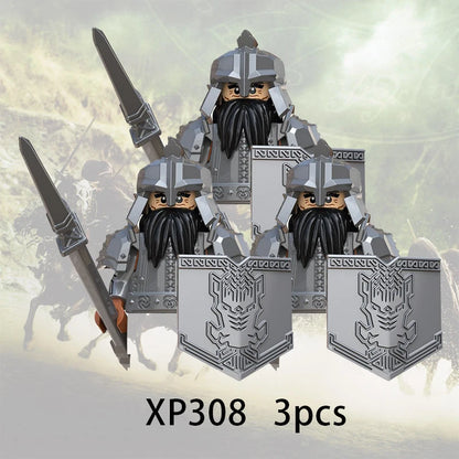 3pcs Lord Rings Elves Orcs Army Dwarf Rohan Mini Action Toy Figures Building Blocks Assembly Toys for Kids Birthday Gift Beauty World Shop