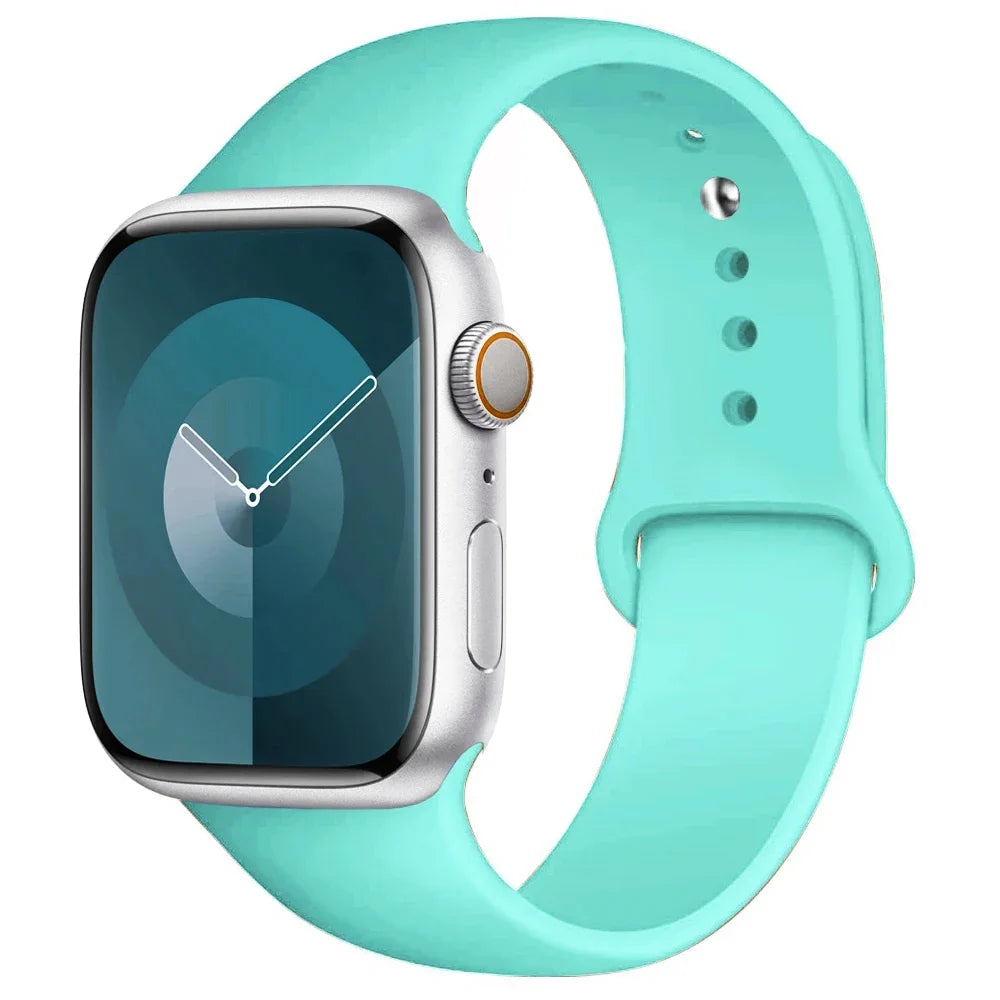 Silicone Band For Apple Watch strap 44mm 45mm 40mm 41mm 42-38mm 45 mm sport bracelet iwatch series 8 7 6 5 4 3 SE 9 Ultra 2 49mm Beauty World Shop