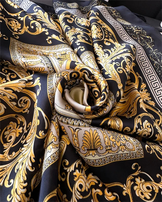 2025 New Fashion Luxury Printed Square Shawl Women 70x70cm Pashmina Silk Scarf Neck Headband Bandana Beauty World Shop