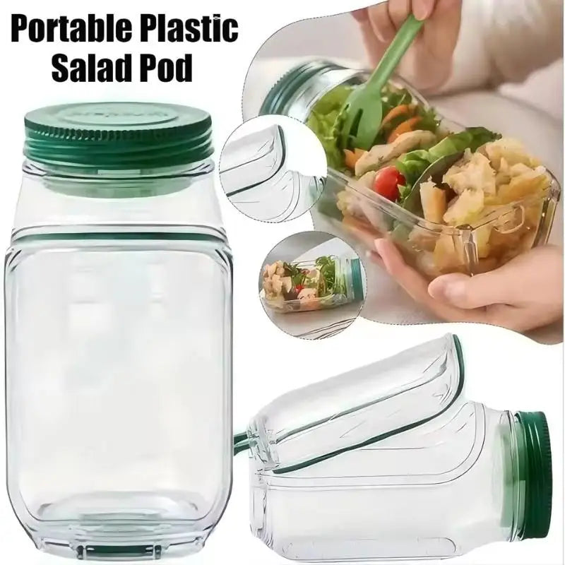 This Original Salad Pod is a portable salad container with a side-opening lid, perfect for home use and outdoor activities. Beauty World Shop