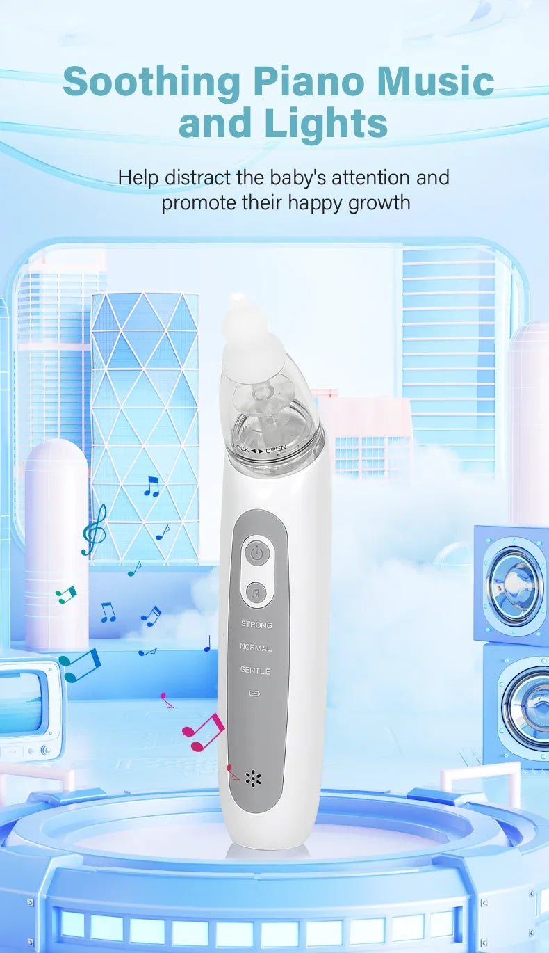 Nasal Aspirator for Baby Electric Nose Aspirator for Toddler Nose Sucker Automatic Nose Cleaner with Music and 3 Silicone Tips Beauty Trend Shop