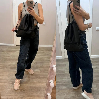 Unisex Drawstring Backpack – Lightweight Gym Bag, Travel Tote, School & Work for Men & Women | Minimalist Daily Carry All-in-One Beauty World Shop