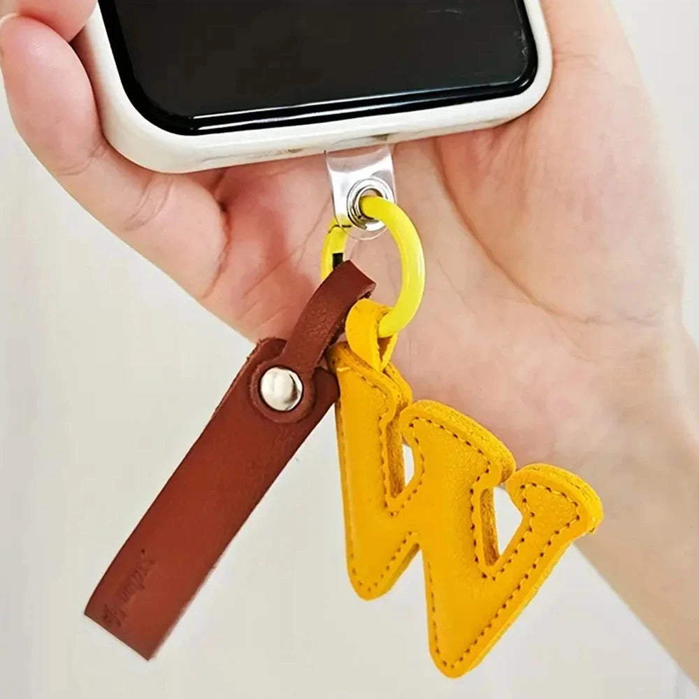 Creative PU Leather 26 Letter Keychains Fashion Alphabet Keyrings Handbag Ornaments Pendant Car Key Holder Accessories Gifts Beauty World Shop