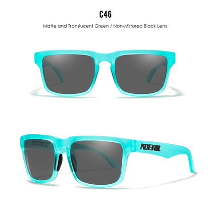 KDEAM Men's Polarized Sunglasses Square Casual Outdoors Sun Glasses Women Unisex Sunglass For Couple With Zipper Case Beauty World Shop