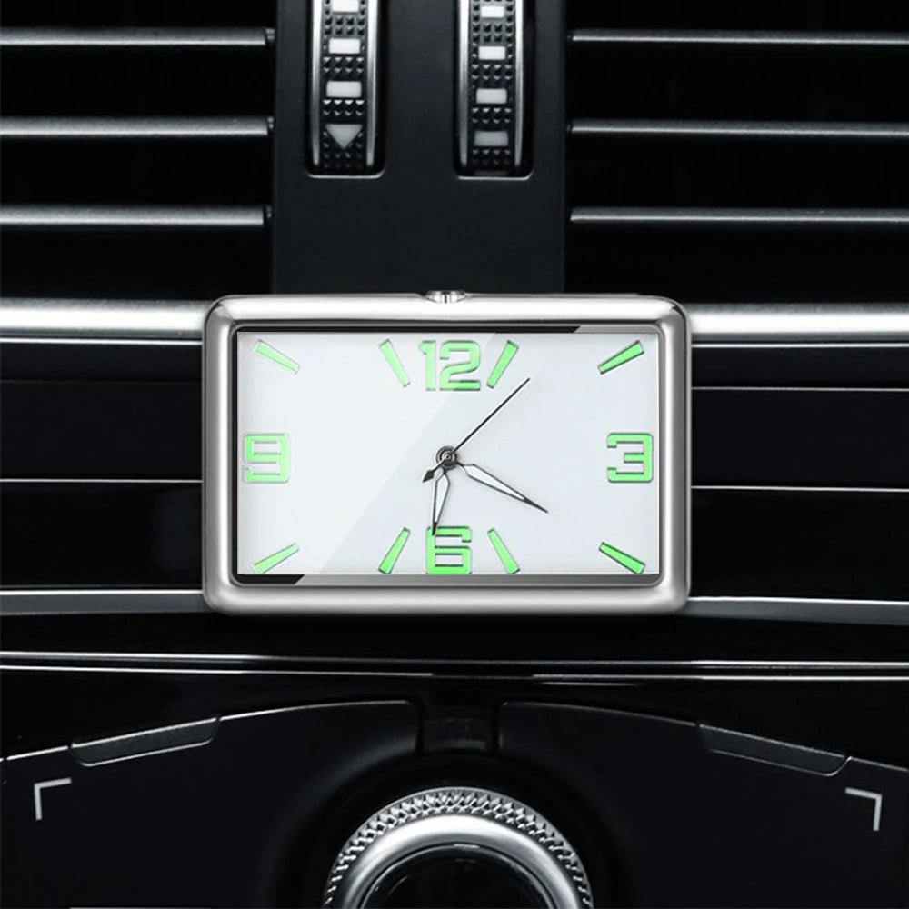 Auto Fashion Square Watch Car Clock Interior Decoration Self-adhesive Electronic Vent Clip Watch Automobile Quartz Clock Beauty World Shop