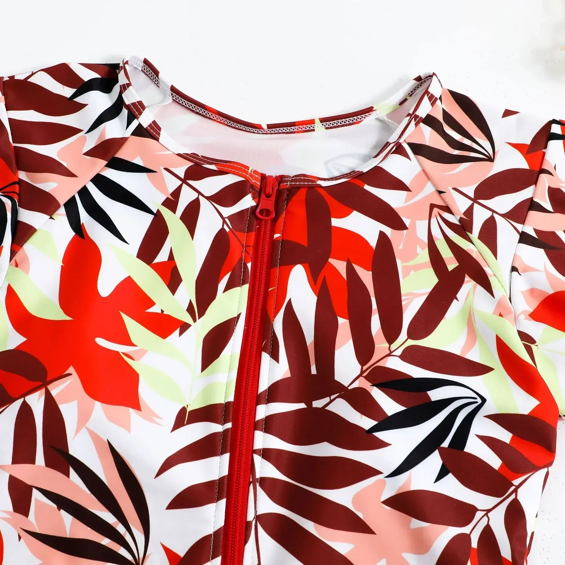 2024 Fashion Short Dress One-piece Swimsuit Zipper Swimsuit Sexy Bikini Women's Thickened Printed Swimming Beach Wear Summer Beauty World Shop
