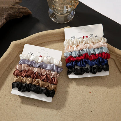 6/12 PCS Elegant women's headband, rubber band, elastic band, softer than silk hair | Satin headband | Beauty World Shop