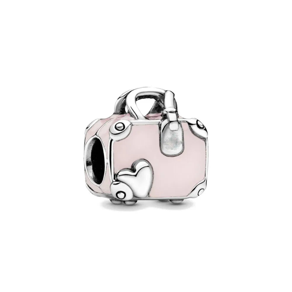 2025 Hot selling 925 Silver Pink Bird Moon Pendant Suitable for European Bracelets DIY Accessories Women's Charm Jewelry Gifts Beauty World Shop