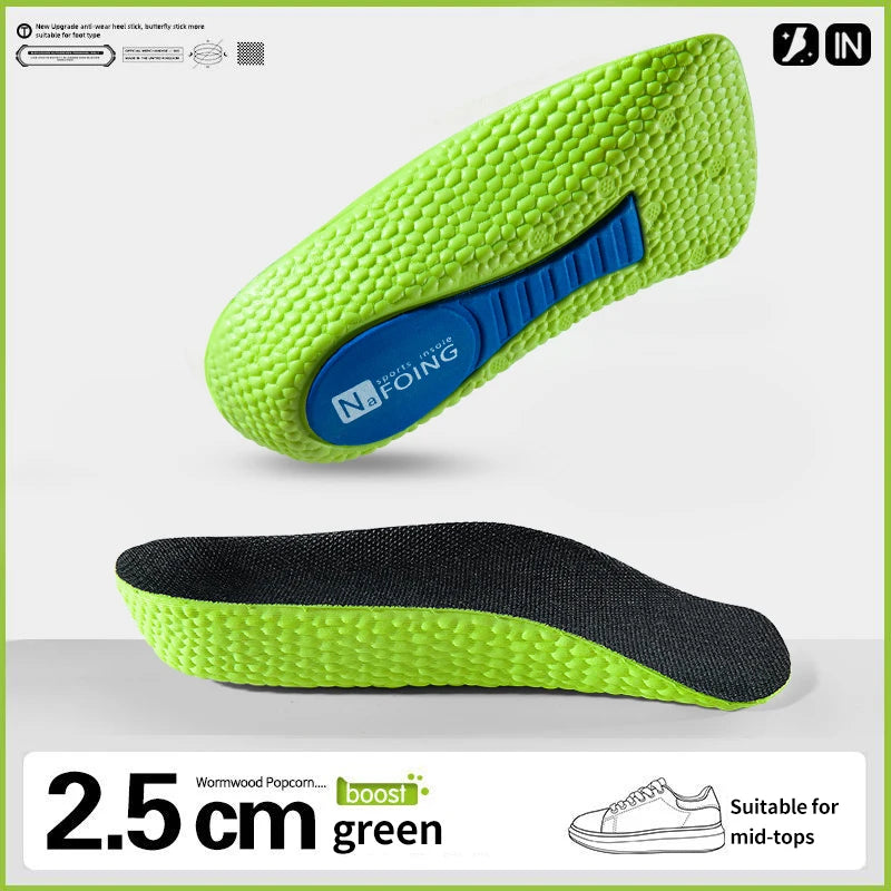 Memory Foam Height Increase Insoles for Men Women Shoes Flat Feet Arch Support Orthopedic Insoles Sneakers Heel Lift Care Insole Beauty World Shop