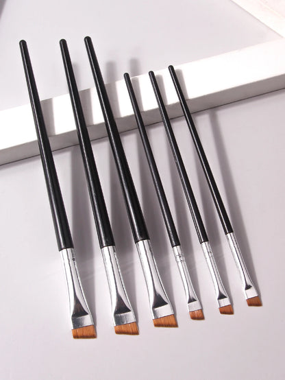 6 Pcs popular eye makeup brush high-end ultra-fine thin bevel brush eyeliner brush eyebrow dyeing beauty makeup tools Beauty World Shop