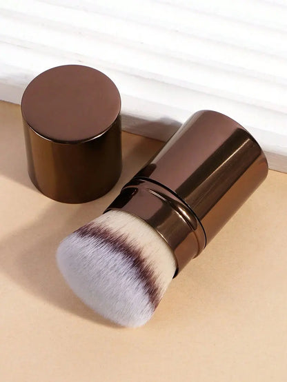 1pc Professional Face Retractable Makeup Brush,Blush Brush Foundation Brush Loose Powder Brush Synthetic Hair Ultra-Soft Doundat Beauty World Shop