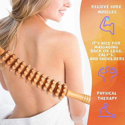 Natural Curved Wooden Massage Roller for Waist and Thigh, Multi-Functional Body Roller for Cellulite Reduction & Muscle Tension Beauty World Shop
