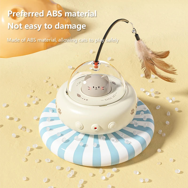 Smart Teaser Cat Toy Electric UFO Cat Teaser Stick With Bell Training Pet Toys Replaceable Feather Interactive Cat Supplies Beauty World Shop