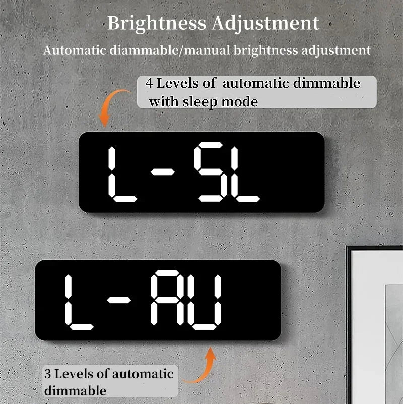 9 Inch Large Digital Wall Clock USB Powered TEMP Humidity Week Auto Dimmer DST Table Clock 12/24H Electronic LED Alarm Clock Beauty World Shop