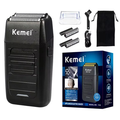 Kemei Rechargeable Cordless Shaver for Men Twin Blade Reciprocating Beard Razor Face Care Multifunction Strong Trimmer  KM-1102 Beauty World Shop