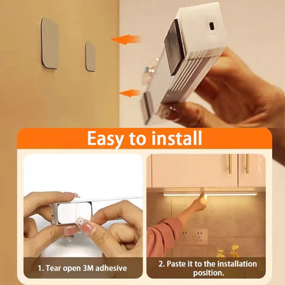 LED Motion Sensor Light Wireless LED Night Light Type C Rechargeable Light Cabinet Wardrobe Lamp Staircase Backlight For Kitchen Beauty Fashion