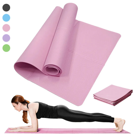 Yoga Mat Pilates Fitness Mat 3/4/6mm Thicknes Non Slip Yoga Cushion Travel Fitness Exercise Pad for Women Home Gym Floor Workout Beauty World Shop