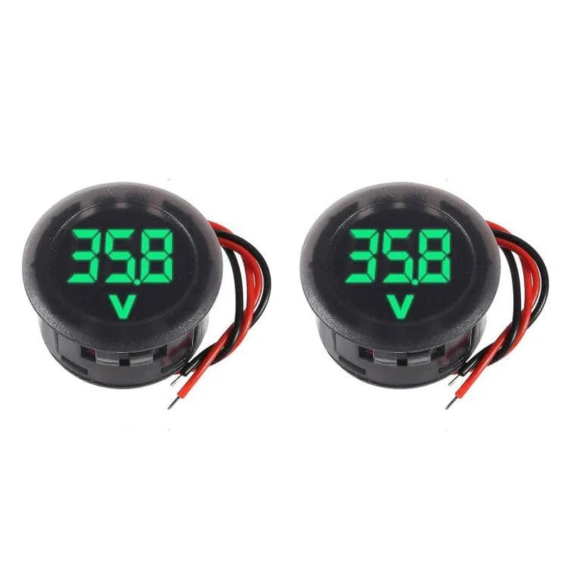 2/4pcs DC 4-100V Car Voltage Gauge LED Digital Display 12V 24V Waterproof Voltmeter Round Voltage Meter Volt Detector Tester Beauty Trend Shop