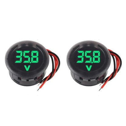 2/4pcs DC 4-100V Car Voltage Gauge LED Digital Display 12V 24V Waterproof Voltmeter Round Voltage Meter Volt Detector Tester Beauty Trend Shop