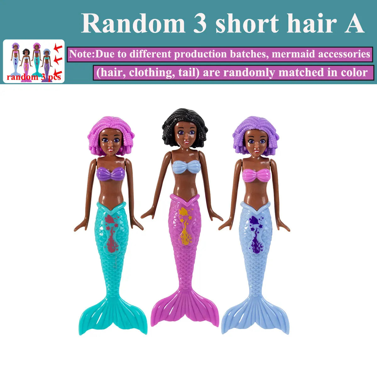 4/3 PCS 1 bag Mermaid Water Play Toys Different Style for Swimming Children Game in Sun Pool/Beach/Bath Time Gift Color Random Beauty World Shop