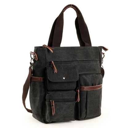 Men's Handbags Briefcase Canvas Shoulder Bag Man for Documents Large Capacity Tote Laptop Bag Crossbody Travel Bags Vintage K004 Beauty Trend Shop