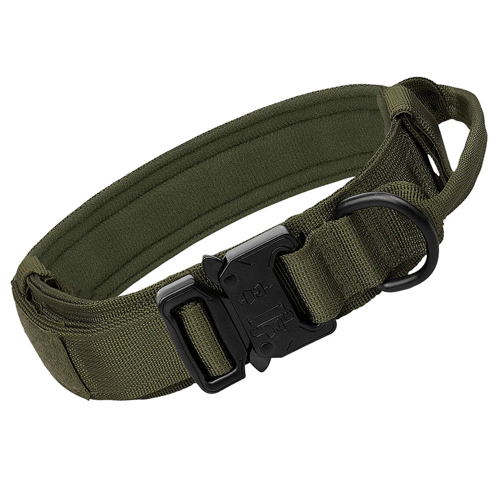 Heavy Duty Tactical Dog Collars with Handle Military Collar with Patch Outdoor Training and Walking for Medium and Large Dogs Beauty World Shop