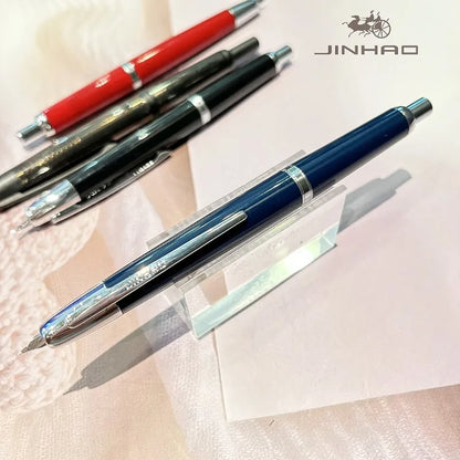 Jinhao 20 Press Retractable Fountain Pen EF/F Nib with Converter Resin Writing Gift Pen Beauty World Shop