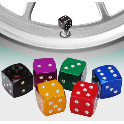 Aluminum Dice Tire Valve Caps Dustproof Car Truck Motocycle Bike Dice Wheel Stem Tyre Tire Wheel Stem Air Valve Dust Cap Cover Beauty World Shop