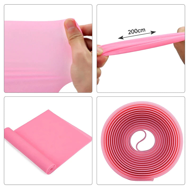 Yoga Pilates Elastic Resistance Band Fitness Training Band 150cm Fitness Elastic Rubber Gym Natural Rubber Beauty World Shop