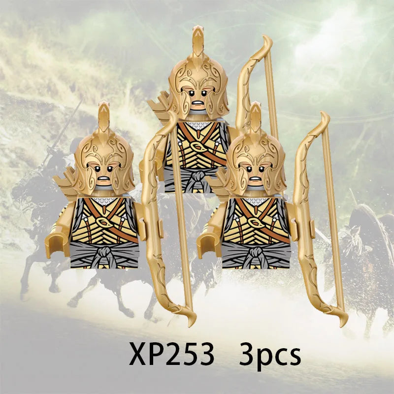 3pcs Lord Rings Elves Orcs Army Dwarf Rohan Mini Action Toy Figures Building Blocks Assembly Toys for Kids Birthday Gift Beauty World Shop